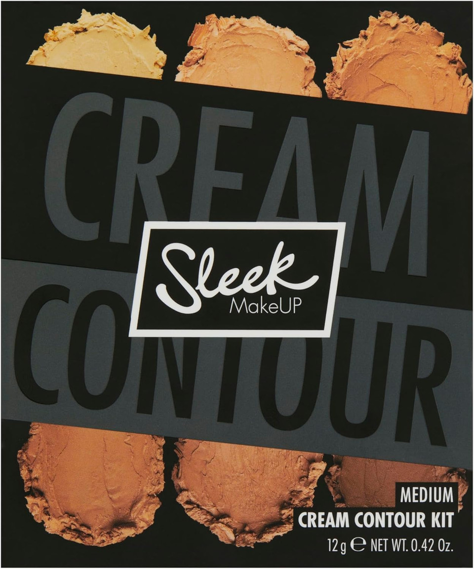 Sleek MakeUP Cream Contour Kit, 6 Easily Blendable Colours for Smooth and Long Lasting Contour, Dark (Pack of 4)