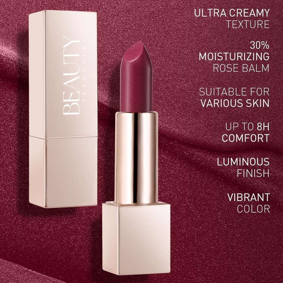 Beauty Searcher Metallic Shine Lipstick 3D Makeup for Woman Velvet Matte Lipsticks Moisturizing No-Stick Cup Lip Makeup, Long Lasting Waterproof Shine Lipstick(Guilty Brown) Beauty Searcher Metallic Shine Lipstick 3D Makeup for Woman Velvet Matte Lipsticks Moisturizing No-Stick Cup Lip Makeup, Long Lasting Waterproof Shine Lipstick(Guilty Brown)
