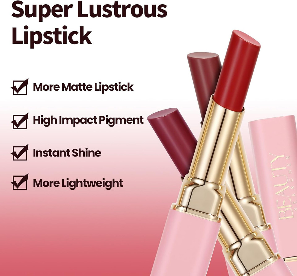 Super Lustrous Matte Lipstick, Super Moisturizing Tinted Lip Balm, Ultra-Rich Color, Natural Cream Gloss Finish for Dry Lip Care #5 Super Lustrous Matte Lipstick, Super Moisturizing Tinted Lip Balm, Ultra-Rich Color, Natural Cream Gloss Finish for Dry Lip Care #5