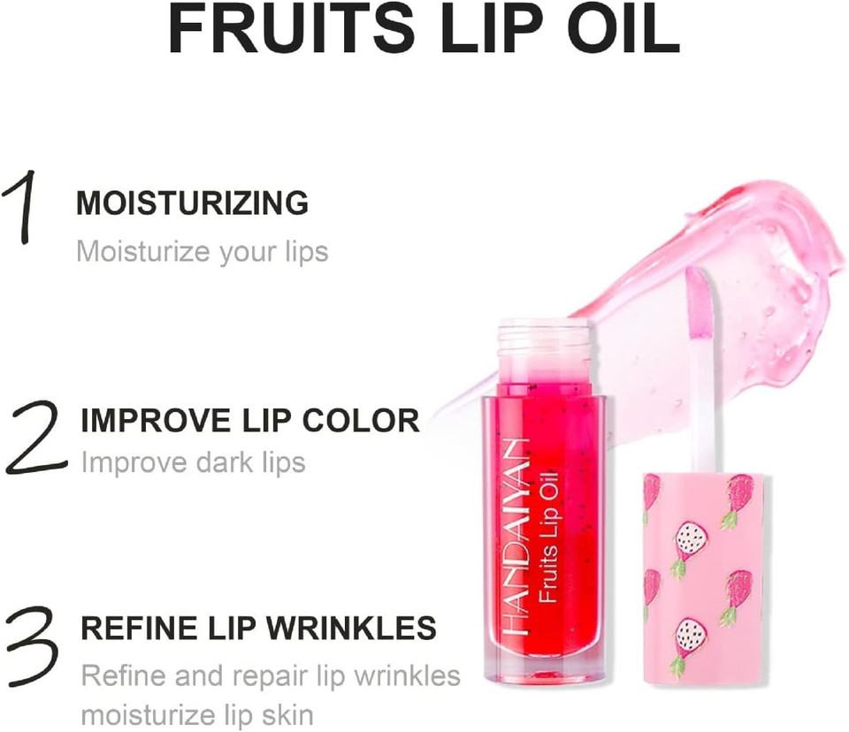 Fruit Lip Oil Jelly Moisturizing Lip Plumping Glass Makeup Sexy Lip Gloss Lip Tinted Lip Care Moisturizing Clear Cute Lip Gloss Dead Skin Removal Fade Lip Lines Liquid Lip Balm (Dragon Fruit) Fruit Lip Oil Jelly Moisturizing Lip Plumping Glass Makeup Sexy Lip Gloss Lip Tinted Lip Care Moisturizing Clear Cute Lip Gloss Dead Skin Removal Fade Lip Lines Liquid Lip Balm (Dragon Fruit)