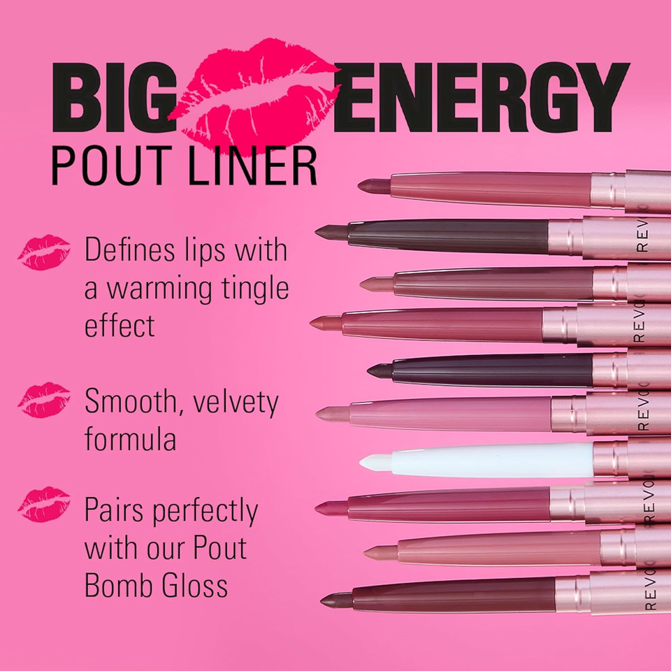 Revolution Beauty, Pout Bomb Plumping Lip Liner, Long Lasting Lip Shaper with Hyaluronic Acid & Vitamin E, Vegan & Cruelty-Free, Warm Peach Orange