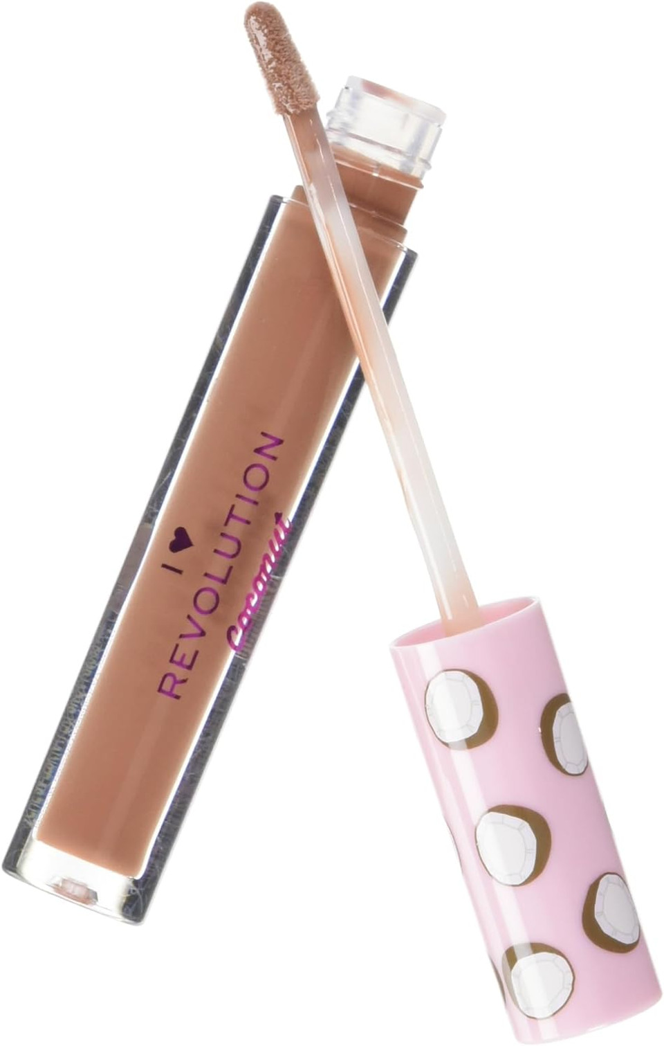 I Heart Revolution, Tasty Coconut Lipgloss, Hydrating & Non-Sticky Coconut Scented Formula, Coconut Sugar, Pink, 2.2ml I Heart Revolution, Tasty Coconut Lipgloss, Hydrating & Non-Sticky Coconut Scented Formula, Coconut Sugar, Pink, 2.2ml