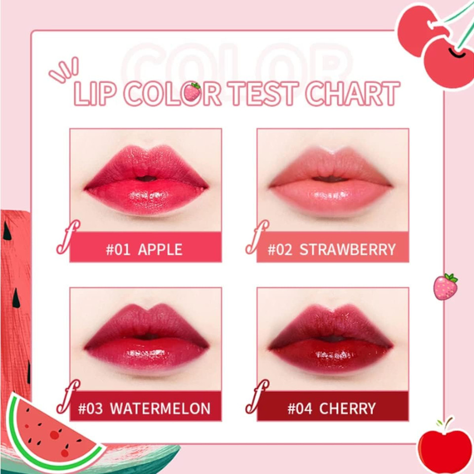 3 in 1 Lip and Cheek Tint Stain, Mini Liquid Lipstick, Hydrating & Moisturizing Cheeks and Eyes Natural Lip Gloss, Waterproof Long Lasting Shimmer Sexy Lip Color Makeup (#01 APPLE)