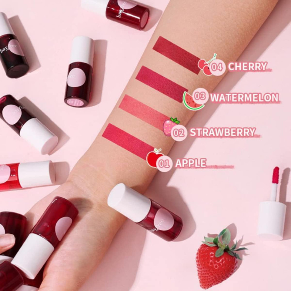 3 in 1 Lip and Cheek Tint Stain, Mini Liquid Lipstick, Hydrating & Moisturizing Cheeks and Eyes Natural Lip Gloss, Waterproof Long Lasting Shimmer Sexy Lip Color Makeup (#01 APPLE)