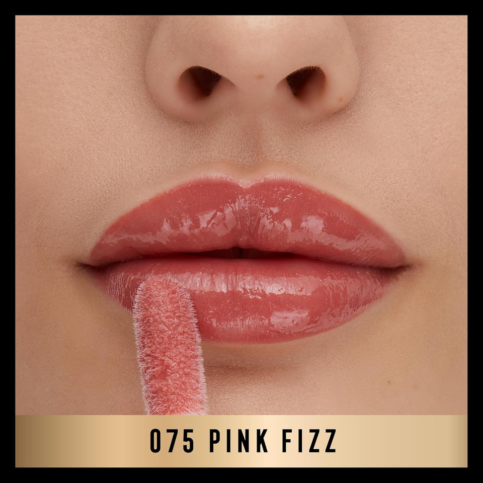 Max Factor 2000 Calorie Lip Glaze Pink Fizz, Full Shine Lip Gloss, Nourishing with Hyaluronic Acid & Squalane, Instant Plump, Non-Sticky, Vanilla-Milk Scent, Fuller Looking Lips Max Factor 2000 Calorie Lip Glaze Pink Fizz, Full Shine Lip Gloss, Nourishing with Hyaluronic Acid & Squalane, Instant Plump, Non-Sticky, Vanilla-Milk Scent, Fuller Looking Lips