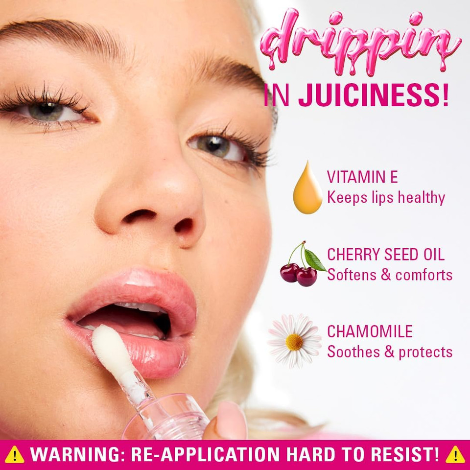 Revolution, Pout Lip Oil, Nourishing Tinted Lip Oil, High Shine, Non-Sticky Finish, Vegan & Cruelty-Free, Watermelon Pink, 4ml