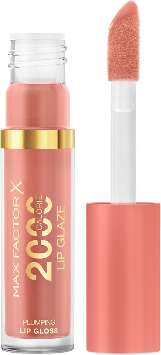 Max Factor 2000 Calorie Lip Glaze Guava Flair, Full Shine Lip Gloss, Nourishing with Hyaluronic Acid & Squalane, Instant Plump, Non-Sticky, Vanilla-Milk Scent, Fuller Looking Lips
