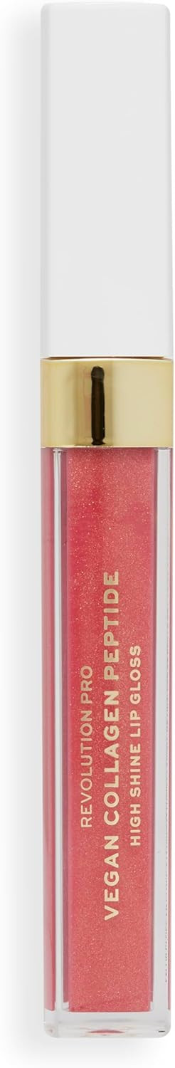 Revolution Pro Vegan Collagen Peptide High Shine Lip Gloss, Nourish, Plump & Hydrate Lips With Hyaluronic Acid & Vitamin E, Bombshell