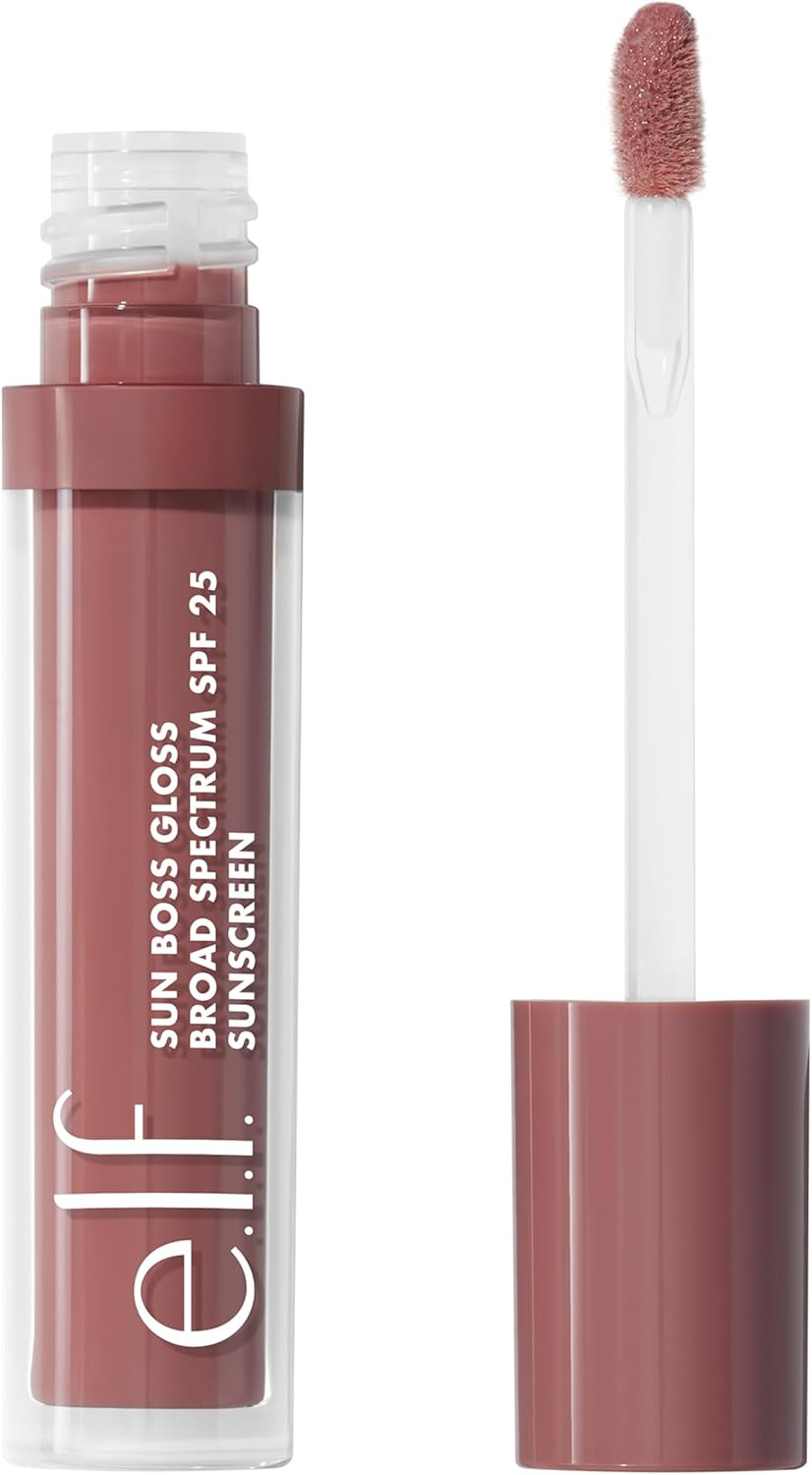 e.l.f. Sun Boss Gloss SPF 25, Pigmented Lip Gloss For A High-Shine Finish, Moisturising and Conditioning Formula, Vegan and Cruelty-Free, That's My Jam