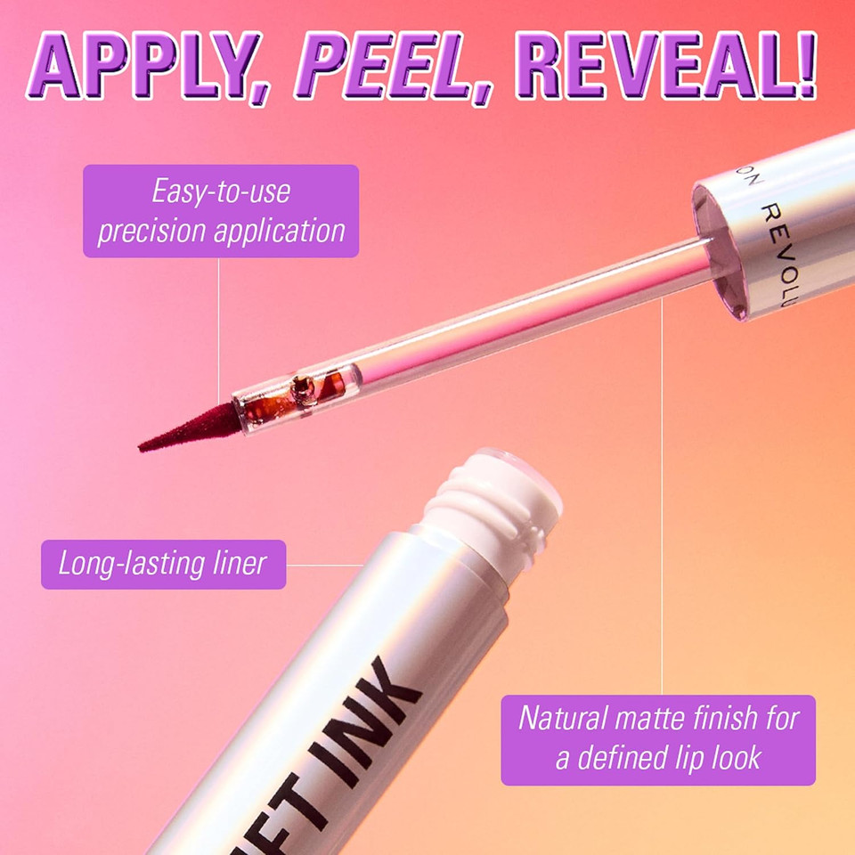Revolution Lip Shift Ink Peel Off Lip Liner Stain, Long-Lasting, Matte Finish, Vegan & Cruelty-Free, Rose Inked, 1.8ml Revolution Lip Shift Ink Peel Off Lip Liner Stain, Long-Lasting, Matte Finish, Vegan & Cruelty-Free, Rose Inked, 1.8ml