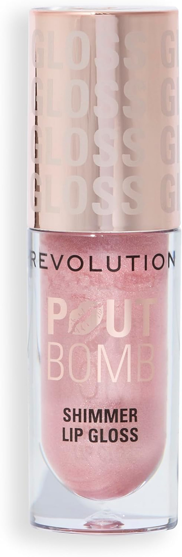 Revolution, Pout Bomb Shimmer Gloss, High-Shine Lip Gloss & Shimmer for Glossy Lips with Hyaluronic Acid & Sweet Vanilla Scent, Nude Glow, 4.5ml Revolution, Pout Bomb Shimmer Gloss, High-Shine Lip Gloss & Shimmer for Glossy Lips with Hyaluronic Acid & Sweet Vanilla Scent, Nude Glow, 4.5ml