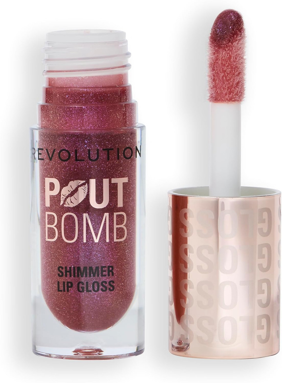 Revolution, Pout Bomb Shimmer Gloss, High-Shine Lip Gloss & Shimmer for Glossy Lips with Hyaluronic Acid & Sweet Vanilla Scent, Nude Glow, 4.5ml Revolution, Pout Bomb Shimmer Gloss, High-Shine Lip Gloss & Shimmer for Glossy Lips with Hyaluronic Acid & Sweet Vanilla Scent, Nude Glow, 4.5ml