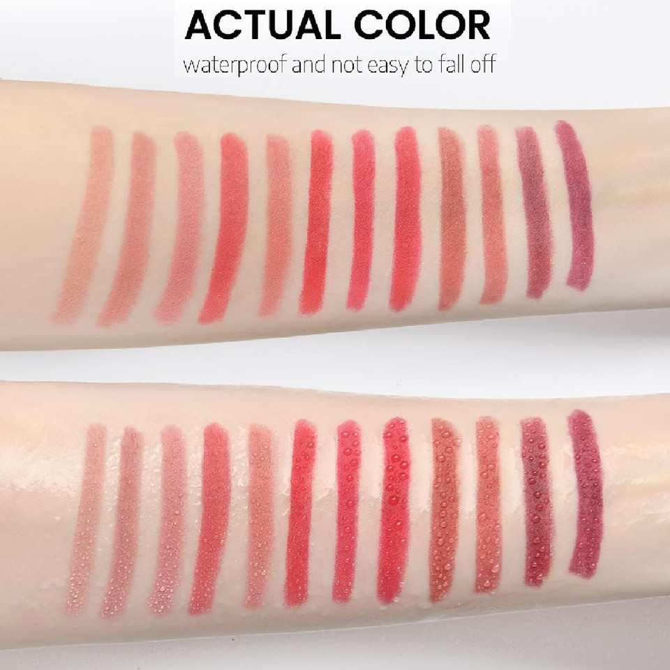 Matte Light Crayon Lipstick with Built-in Sharpener Rotary Cut Dual Purpose Waterproof Non-Drying Fade-Free Lipstick Lip Liner Set Crayon Matte Longwear Lipstick(#A) Matte Light Crayon Lipstick with Built-in Sharpener Rotary Cut Dual Purpose Waterproof Non-Drying Fade-Free Lipstick Lip Liner Set Crayon Matte Longwear Lipstick(#A)