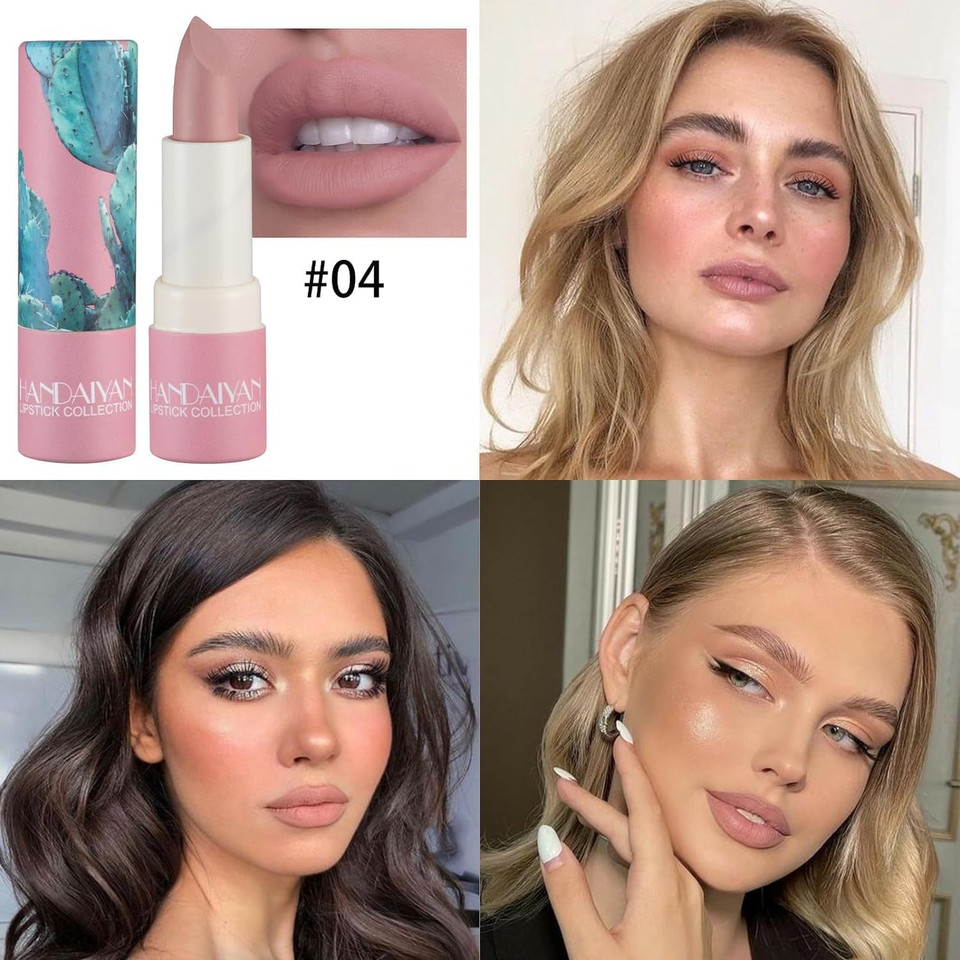 Matte Lipstick Waterproof Long Lasting Moisturizing Lip Stick Sexy Red Pink Velvet Nude Lipsticks Women Cosmetics Lipstick (Set B)