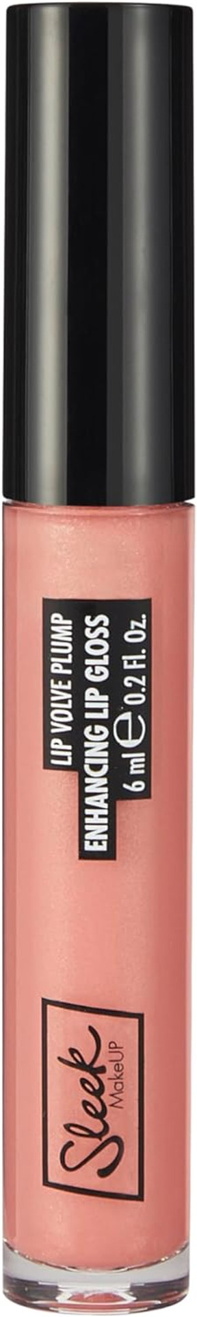 Sleek MakeUP Lip Volve Plump Enhancing Lip Gloss for Fuller Looking Lips, Nourishes and Hydrates, Glossy Finish, Macaroon, 6 ml