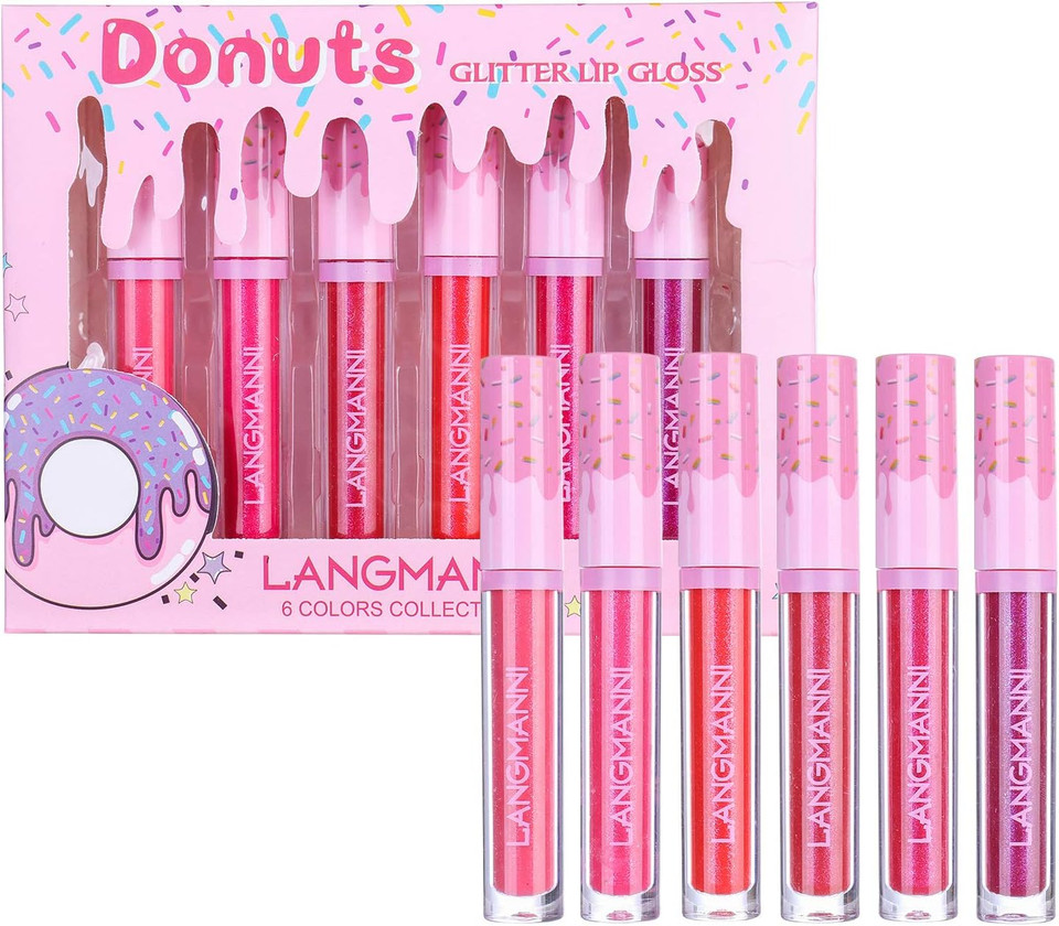 6PCS/Set Donut Glitter Lip Gloss Shiny Diamond Liquid Lipstick High Coloring Metallic Waterproof Moisturizing Brighten Lip Color Lip Stains Tints Cosmetic Makeup Product 6PCS/Set Donut Glitter Lip Gloss Shiny Diamond Liquid Lipstick High Coloring Metallic Waterproof Moisturizing Brighten Lip Color Lip Stains Tints Cosmetic Makeup Product