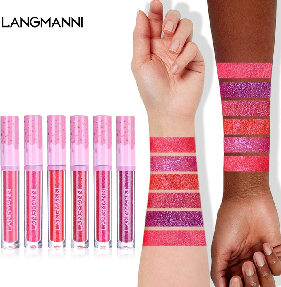 6PCS/Set Donut Glitter Lip Gloss Shiny Diamond Liquid Lipstick High Coloring Metallic Waterproof Moisturizing Brighten Lip Color Lip Stains Tints Cosmetic Makeup Product 6PCS/Set Donut Glitter Lip Gloss Shiny Diamond Liquid Lipstick High Coloring Metallic Waterproof Moisturizing Brighten Lip Color Lip Stains Tints Cosmetic Makeup Product