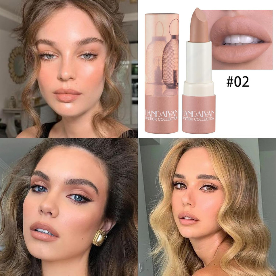 Matte Lipstick Waterproof Long Lasting Moisturizing Lip Stick Sexy Red Pink Velvet Nude Lipsticks Women Cosmetics Lipstick (Set A)