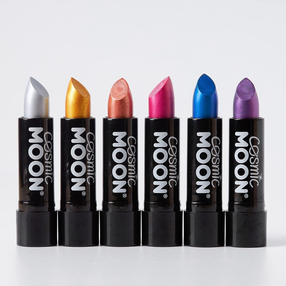 Metallic Lipstick by Cosmic Moon - Set of 6 colours - For mesmerising metallic lips Metallic Lipstick by Cosmic Moon - Set of 6 colours - For mesmerising metallic lips
