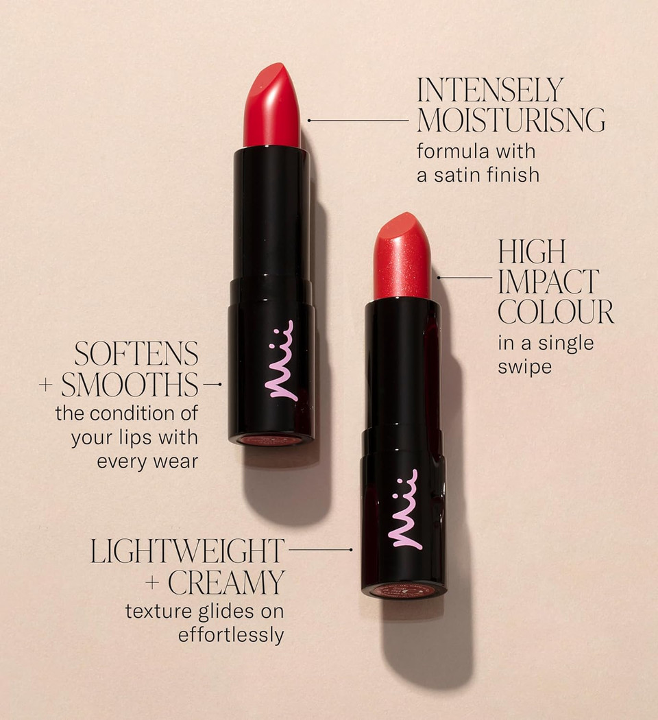 Mii Cosmetics Moisturising Lip Lover Long-Lasting Plump Lipstick | 16 Shades | Improves the Condition of Your Lips & Delivers a Rich Colour and Sheen | Scintillate Mii Cosmetics Moisturising Lip Lover Long-Lasting Plump Lipstick | 16 Shades | Improves the Condition of Your Lips & Delivers a Rich Colour and Sheen | Scintillate