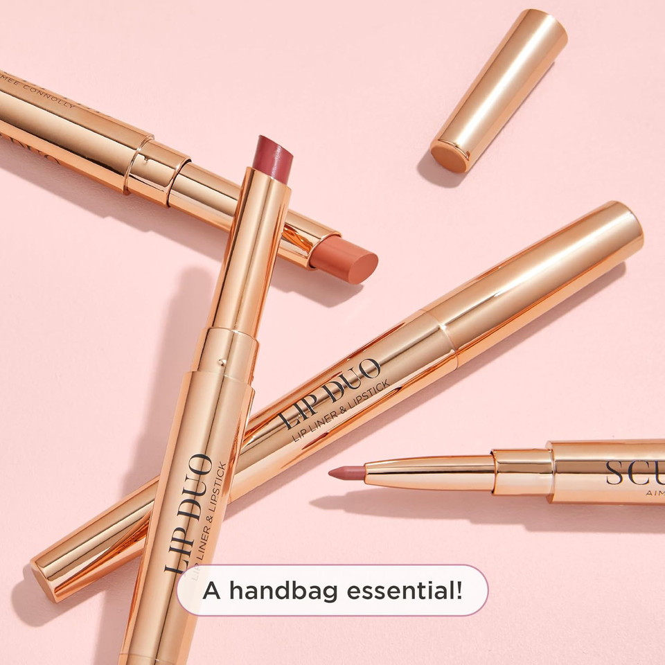 Lip Duo 2-in-1 Lipstick & Liner from Sculpted by Aimee (Bare) - Travel-Friendly, Double-Ended Lip Duo to Sculpt, Shape & Colour Lips