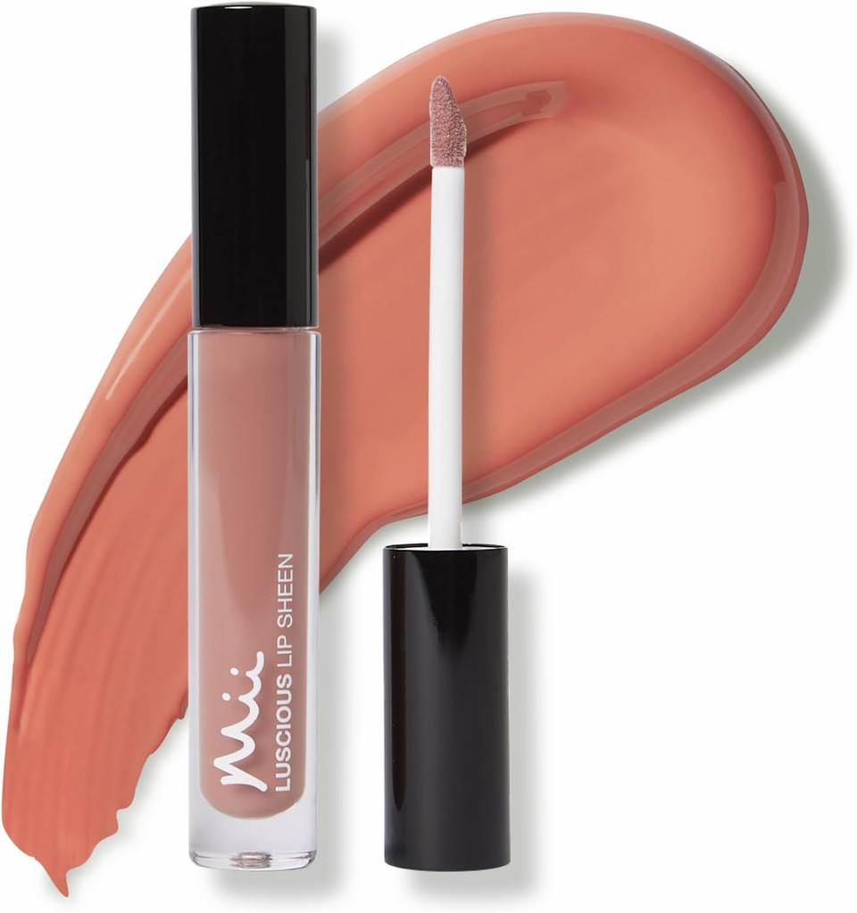 Mii Cosmetics Luscious Lip Sheen Lip Gloss | Nourishing Non-Sticky Lipgloss | Full Colour Coverage & Endless Glossy Shine | Coral Rose | Charmed