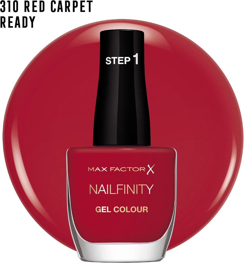 Max Factor Hollywood Duo Set, 3PC Set, Nailfinity Red Carpect Ready 310, Nailfinity The Finale Gel Top Coat 100, Long Lasting Two Step Lipstock So Glamorous 125