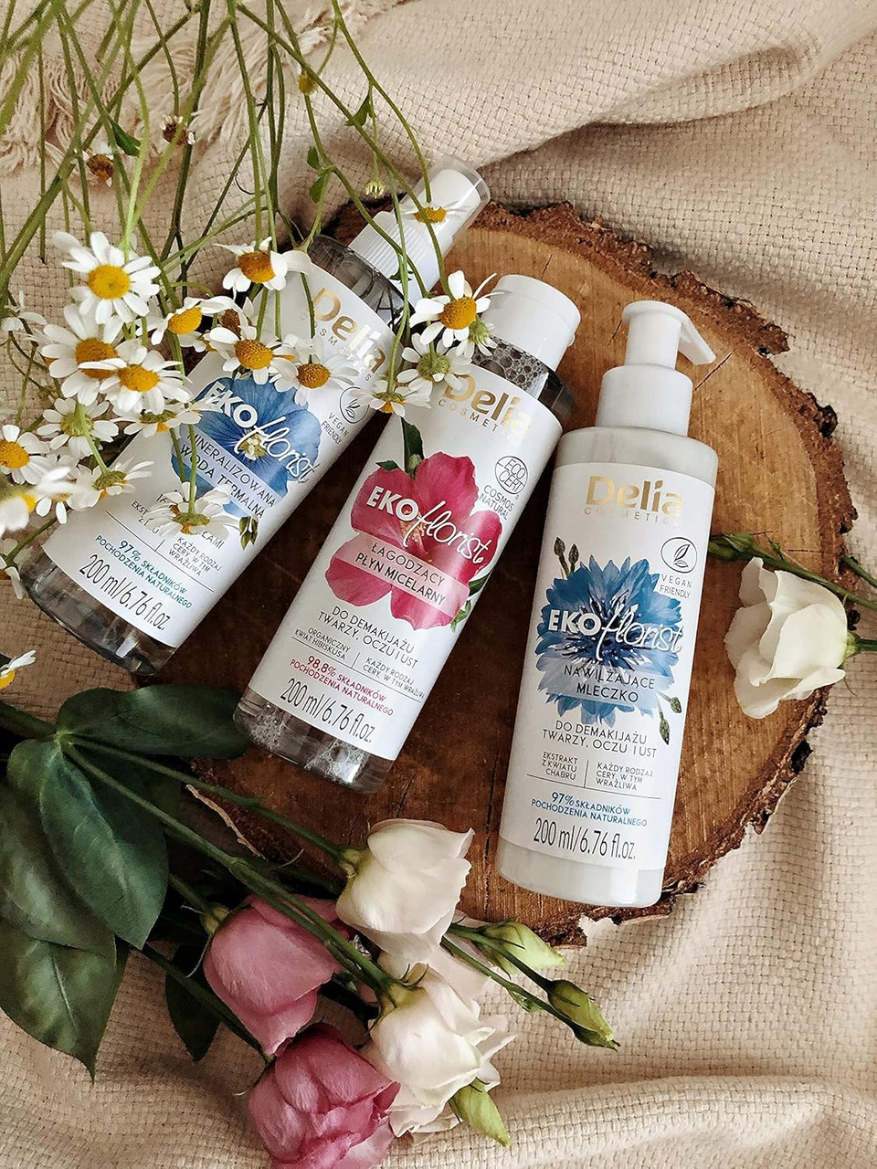 Delia Cosmetics - EKOflorist - Make Up Remover - Cleansing Milk - Vegan Natural Cosmetic - Hemp Oil, Cornflower Extract - Each Skin Type - Removes Impurities, Soothes Irritation, Moisturizes - 200ml