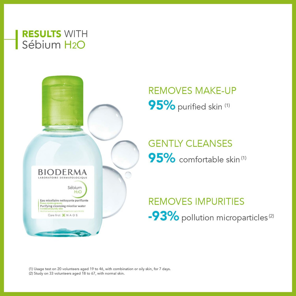 Bioderma Sébium H2O - Purifying Micellar Water for Oily, Combination & Acne Prone Skin, Cleanser Removes Impurities, Pollution & Pollen, Gentle Makeup Remover, 100ml Bioderma Sébium H2O - Purifying Micellar Water for Oily, Combination & Acne Prone Skin, Cleanser Removes Impurities, Pollution & Pollen, Gentle Makeup Remover, 100ml