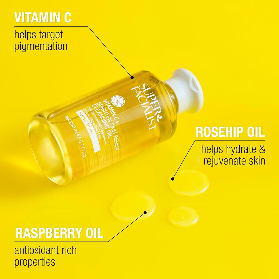 Super Facialist Face Cleansing Oil  Facial Wash & Waterproof Makeup Remover with Vitamin C, Gentle Cleanser Oil for Women, Suitable for All Skin Types 200ml