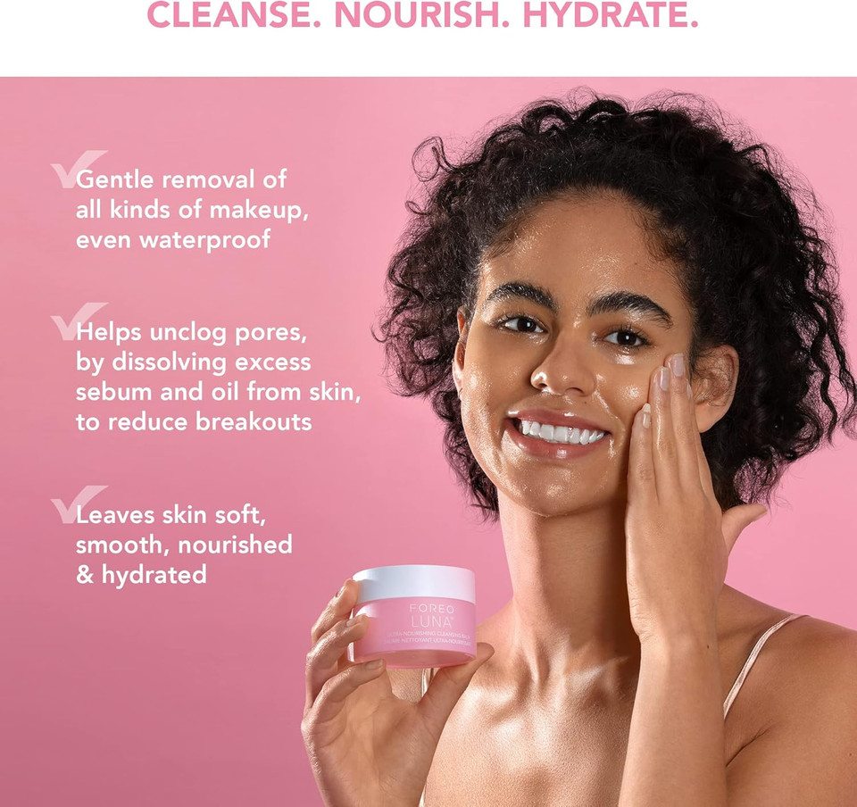 FOREO LUNA Cleansing Balm - Gentle Make Up Remover - Waterless Face Cleanser - Eye Makeup Remover - Vegan - Cleansing Oil - Hydrating Cleanser - Vitamin E & Shea Butter - All Skin Types - 15 ml