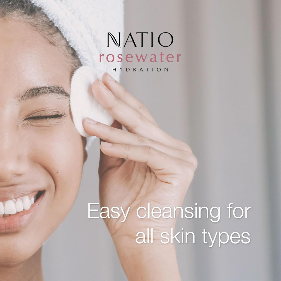 Natio Australia Rosewater Hydration Antioxidant Micellar Cleansing Water, 250 ml - Makeup Remover Face Cleanser - Facial Cleanser for All Skin Types