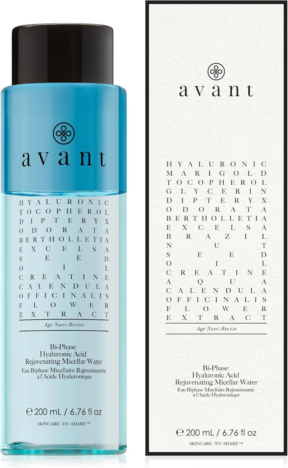 Avant | Bi-phase Hyaluronic Acid Rejuvenating Micellar Water | 1x200 ml