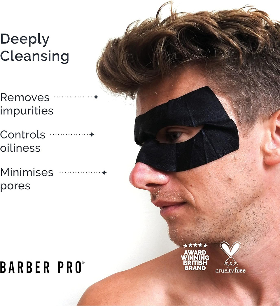 BARBER PRO SUPER EYE MASK Mens Face Mask Detox Hydrate Moisturising Bamboo Sheet Natural Skincare For Puffy Eyes & Dark Circles Vegan Multi Award Winning Brand