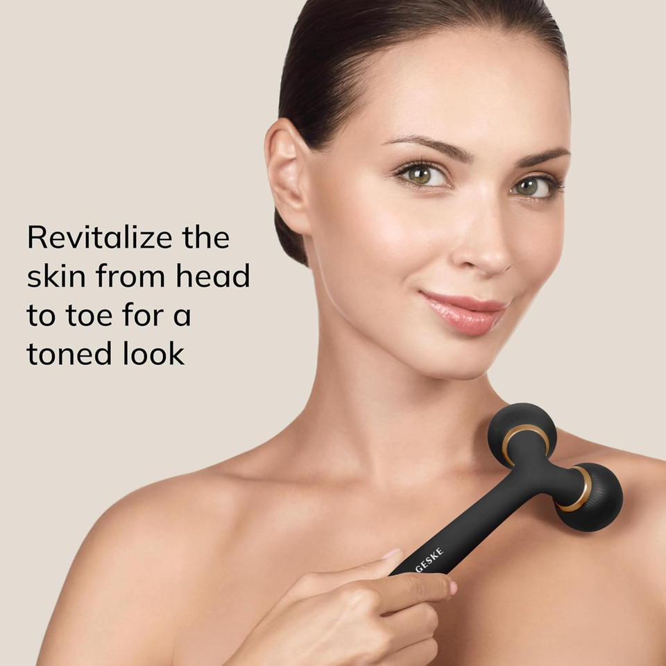 GESKE SmartAppGuided Sonic Facial & Body Roller | 4 in 1 | Derma Roller | Facial & Body | professional facial & body roller | for skincare and beauty routine