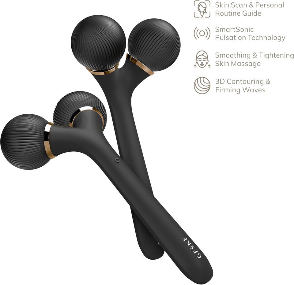 GESKE SmartAppGuided Sonic Facial & Body Roller | 4 in 1 | Derma Roller | Facial & Body | professional facial & body roller | for skincare and beauty routine
