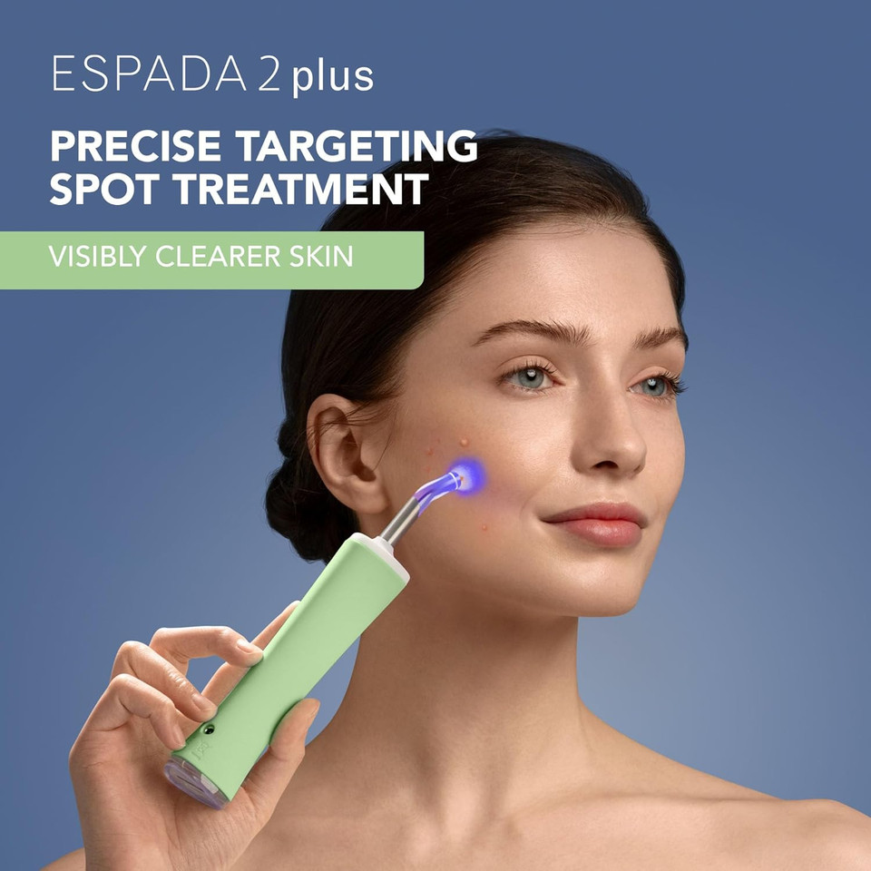 FOREO Flawless & Fabulous ESPADA 2 Plus Bundle - LED Light Therapy Device + ESPADA BHA+PHA Blemish Solution,15 ml - Medical-grade Silicone - Scar Treatment for Face - Pimple & Blemish Removal