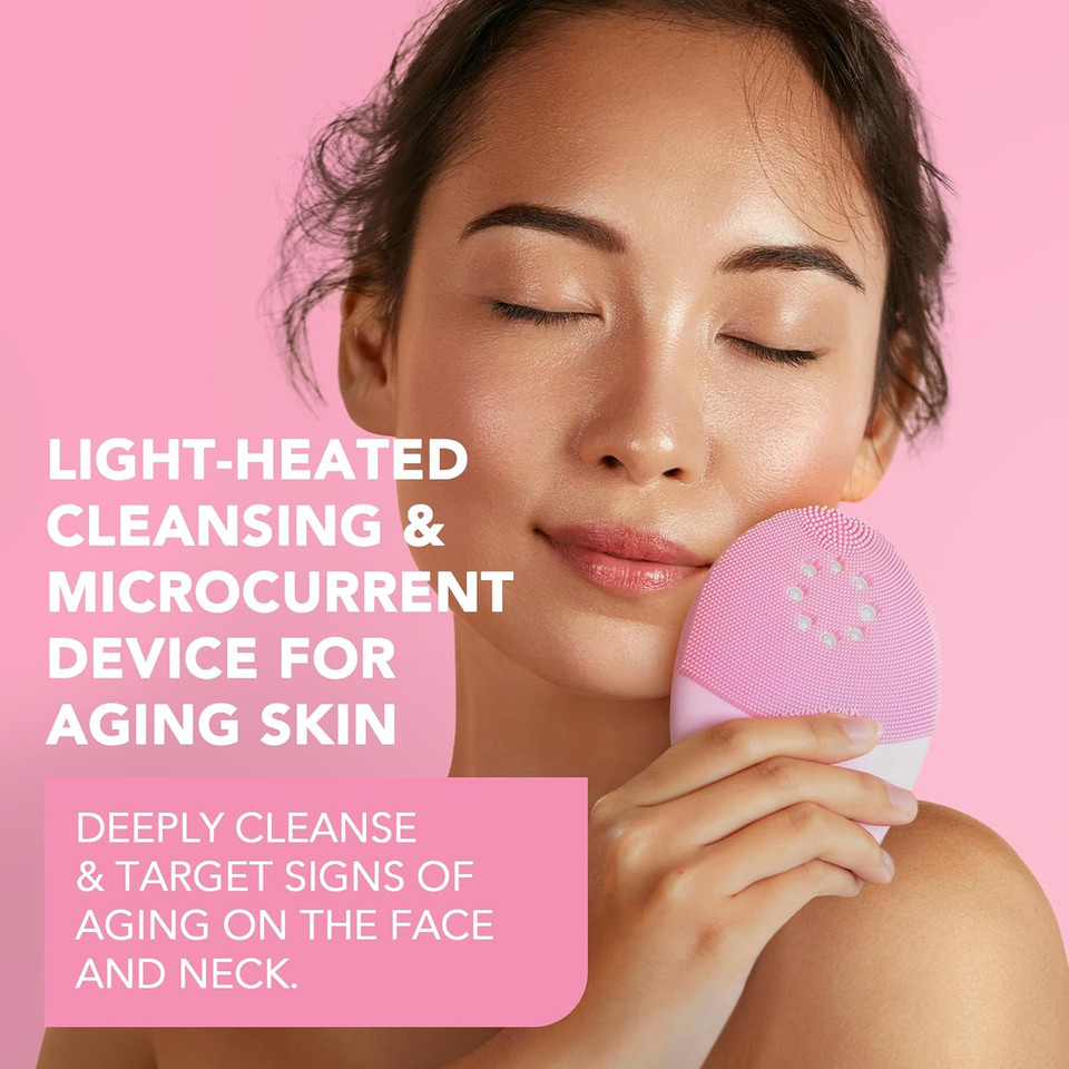 FOREO LUNA 4 plus Facial Cleansing Brush - NIR + LED Red LED Mask - Deep Cleansing & Firming Silicone Brush - Antiaging Face Massager - Microcurrent Face Sculptor - Face Care Sensitive skin