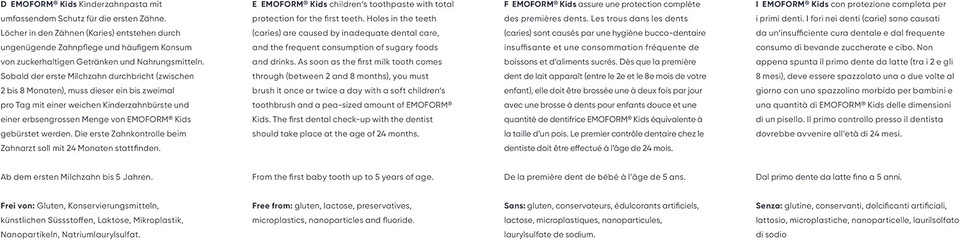 Emoform Kids Toothpaste for Children, from The First Milk Tooth to 5 Years