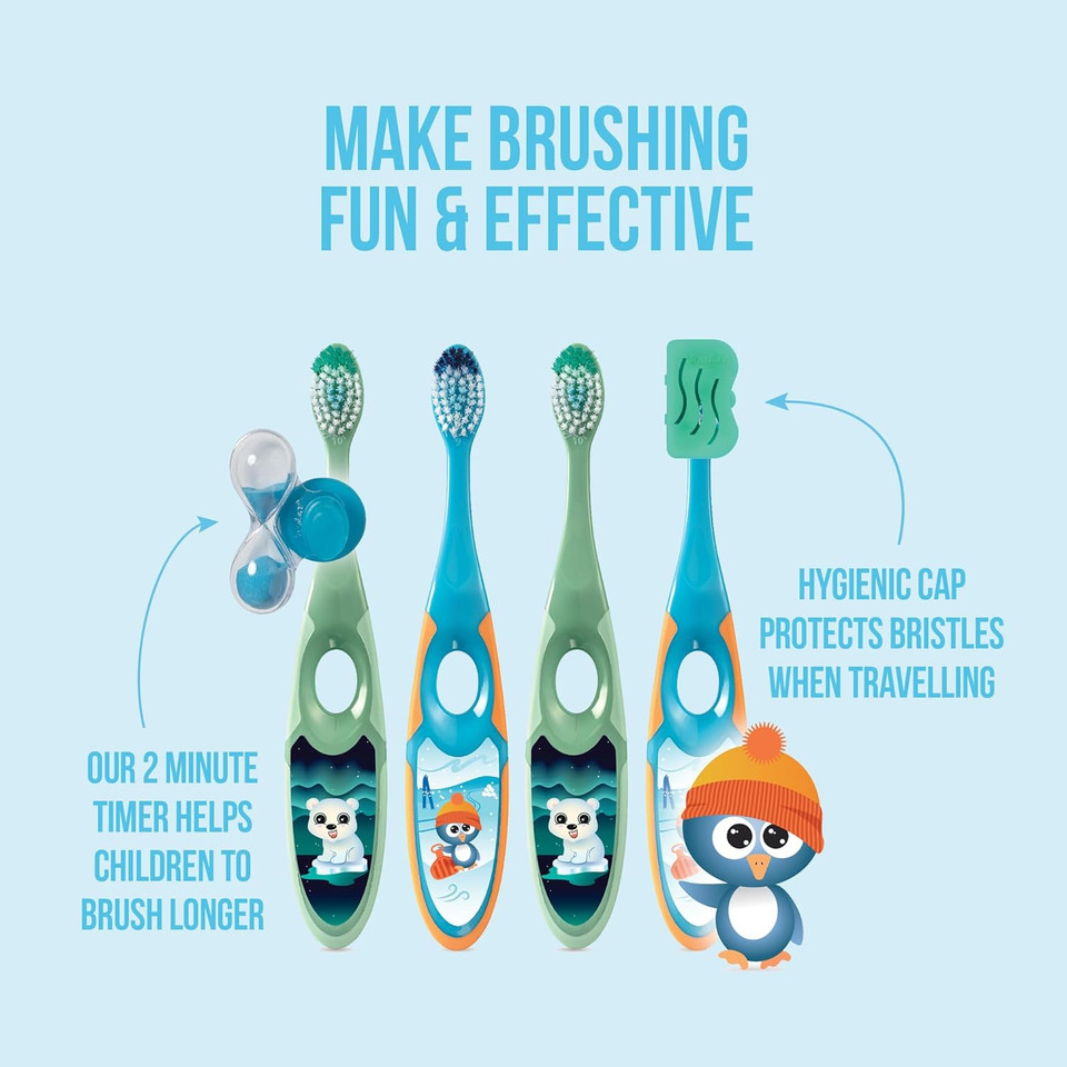 Jordan® | Step 2 Toothbrush for Children | Toothbrush for Ages 3 to 5 Years | Soft Bristles, Double Ergonomic Handle and BPA Free | Colour Blue and Green | Pack of 4 Jordan® | Step 2 Toothbrush for Children | Toothbrush for Ages 3 to 5 Years | Soft Bristles, Double Ergonomic Handle and BPA Free | Colour Blue and Green | Pack of 4