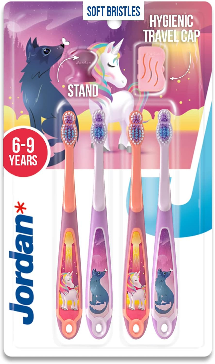 Jordan ® | Step 3 | Kids Toothbrush for Age 6-9 Years Old | 4 Units