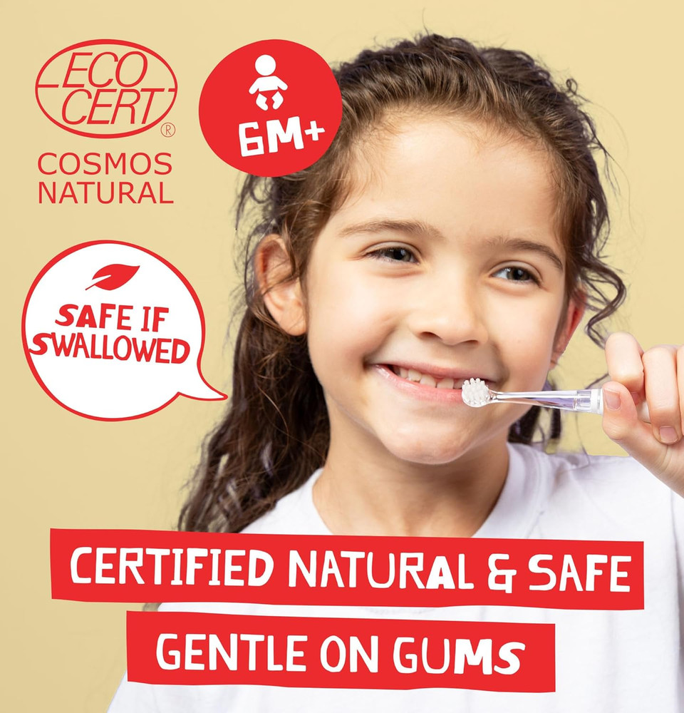 Jack N' Jill Natural Certified Toothpaste - Baby & Toddler Toothpaste, Fluoride-Free, 40% Xylitol, Sugar-Free, Safe for 6 Months and Up, Makes Tooth Brushing Fun, Milkshake Flavour, 3 x 50g Jack N' Jill Natural Certified Toothpaste - Baby & Toddler Toothpaste, Fluoride-Free, 40% Xylitol, Sugar-Free, Safe for 6 Months and Up, Makes Tooth Brushing Fun, Milkshake Flavour, 3 x 50g