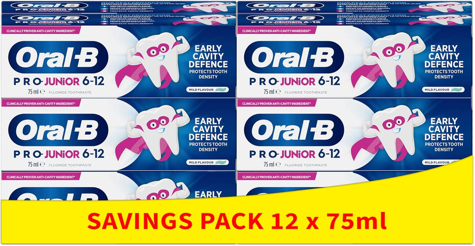 Oral-B Pro Junior Toothpaste 6-12 Years 12 x 75 ml Multipack
