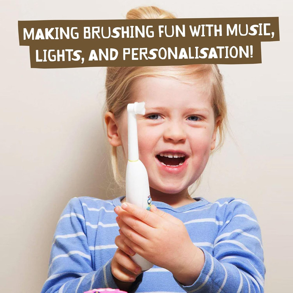 Jack N' Jill Kids Buzzy Brush Electric Musical Toothbrush - Kids Electric Toothbrush Age 3 and Up, Singing Toothbrush, Tri Color LED, Water Resistant, Child Safe, Battery Operated, Pack of 1