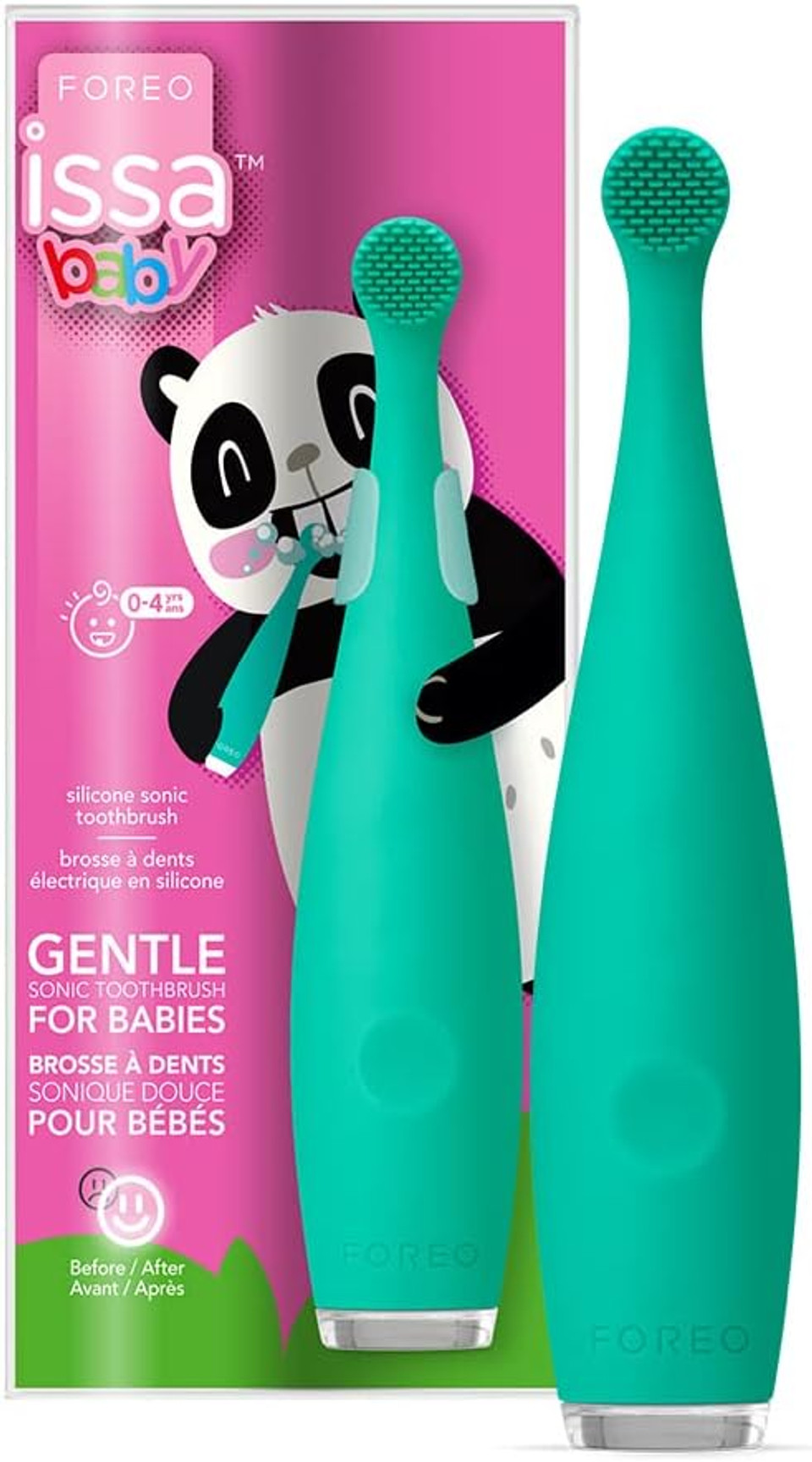 FOREO ISSA Baby Gentle Sonic Toothbrush for Babies Aged 0 to 4, Kiwi Green