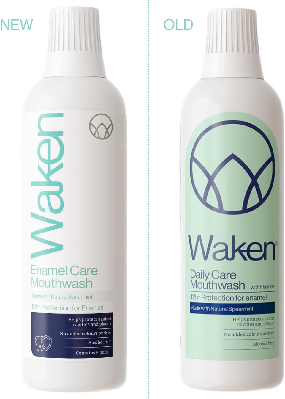 Waken Enamel Care Mouthwash, Alcohol Free with Natural Mint Extracts, 12hr Protection, Vegan, Fluoride Mouthwash for Enamel, Clean Teeth, Fresh Breath & Oral Care, No Artificial Colours or Dyes, 500ml Waken Enamel Care Mouthwash, Alcohol Free with Natural Mint Extracts, 12hr Protection, Vegan, Fluoride Mouthwash for Enamel, Clean Teeth, Fresh Breath & Oral Care, No Artificial Colours or Dyes, 500ml