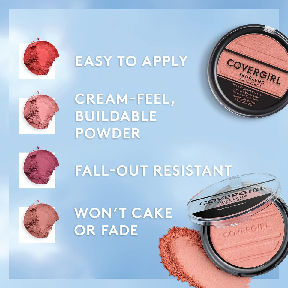 Covergirl Trueblend So Flushed High Pigment Blush & Bronzer, Hot & Frenzy, 0.33 Oz345 - Hot & Frenzy