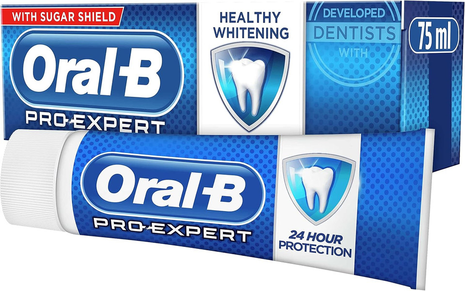 Oral-B Pro-Expert Toothpaste, Healthy Teeth Whitening, 75 ml, Protection & Strengthen with Sugar Shield, Fresh Mint