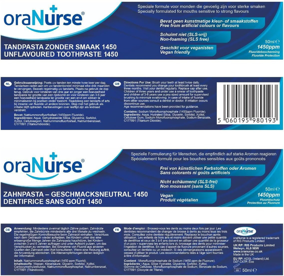 Oranurse Unflavoured Toothpaste 50 ml (Pack of 1)