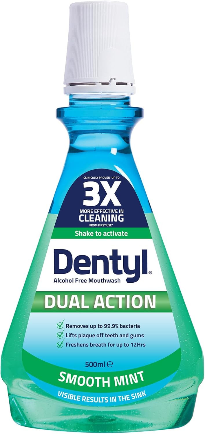 Dentyl Advanced Protection Mouthwash, High Fluoride, Repairs and Protects Tooth Enamel, Alcohol Free, Smooth Mint, 500ml
